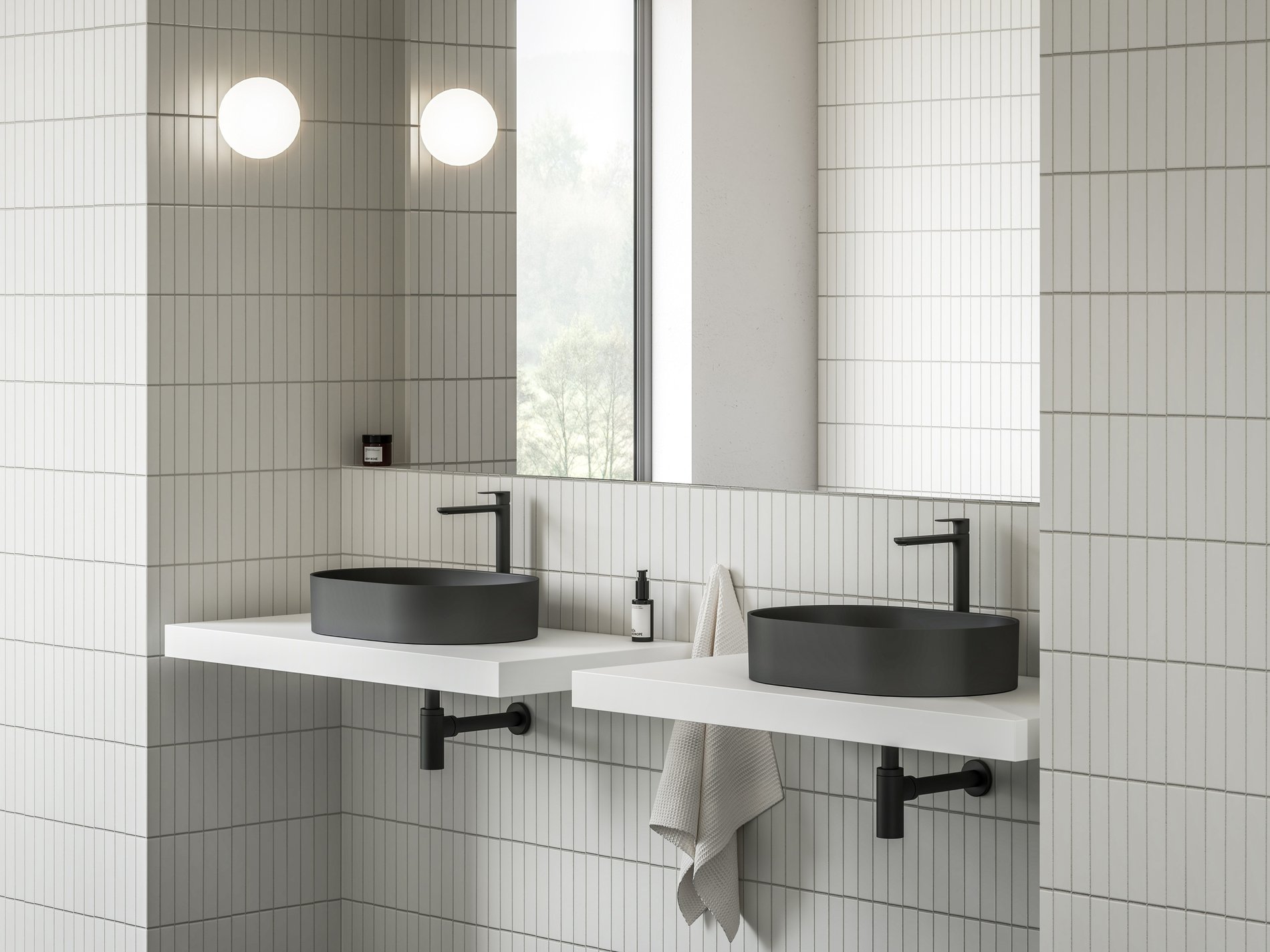 Ravak Ceramic Slim O 55 kerámiamosdó matt fekete – Pultra építhető mosdók