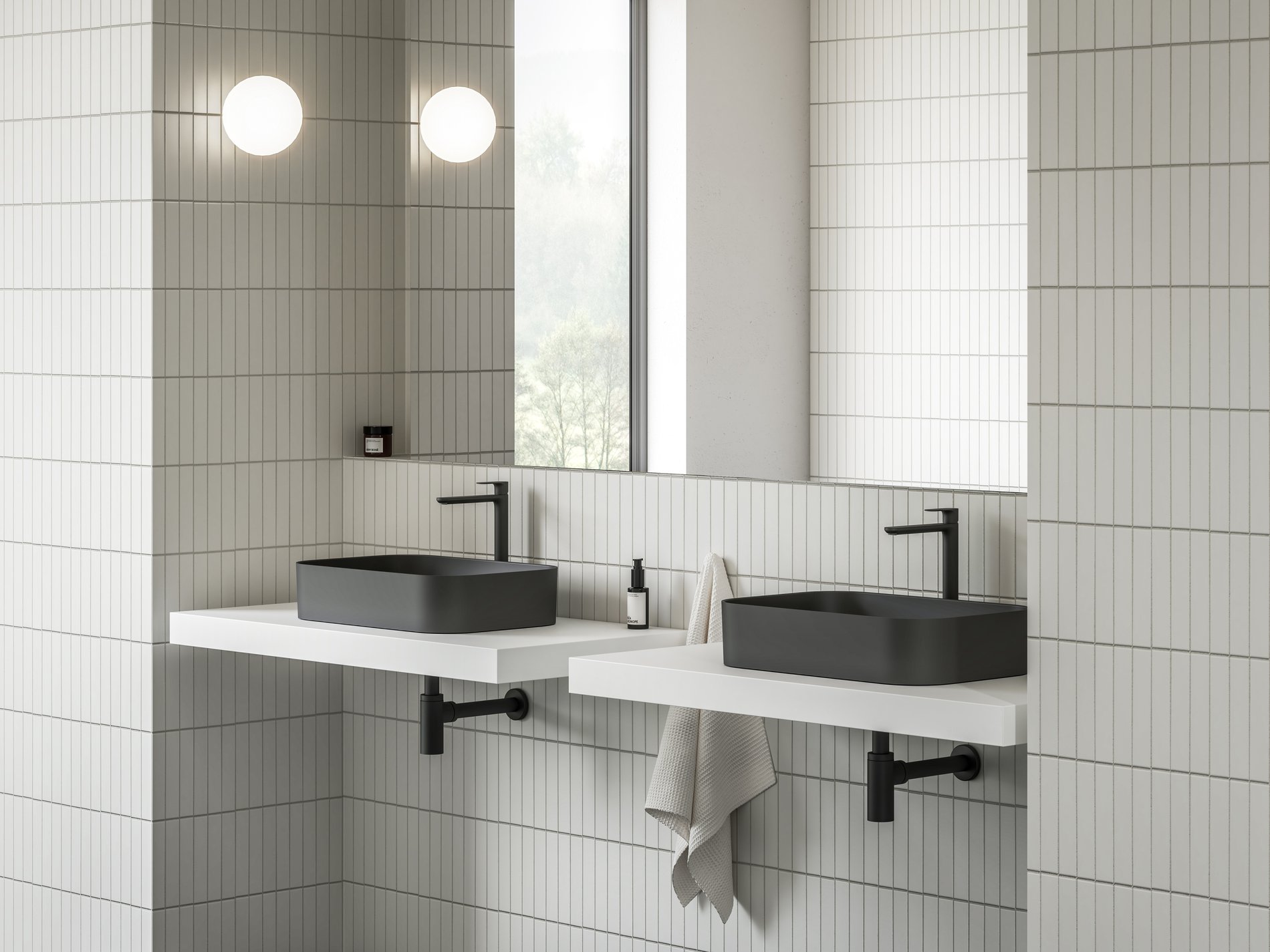 Ravak Ceramic Slim R 55 kerámiamosdó matt fekete – Pultra építhető mosdók