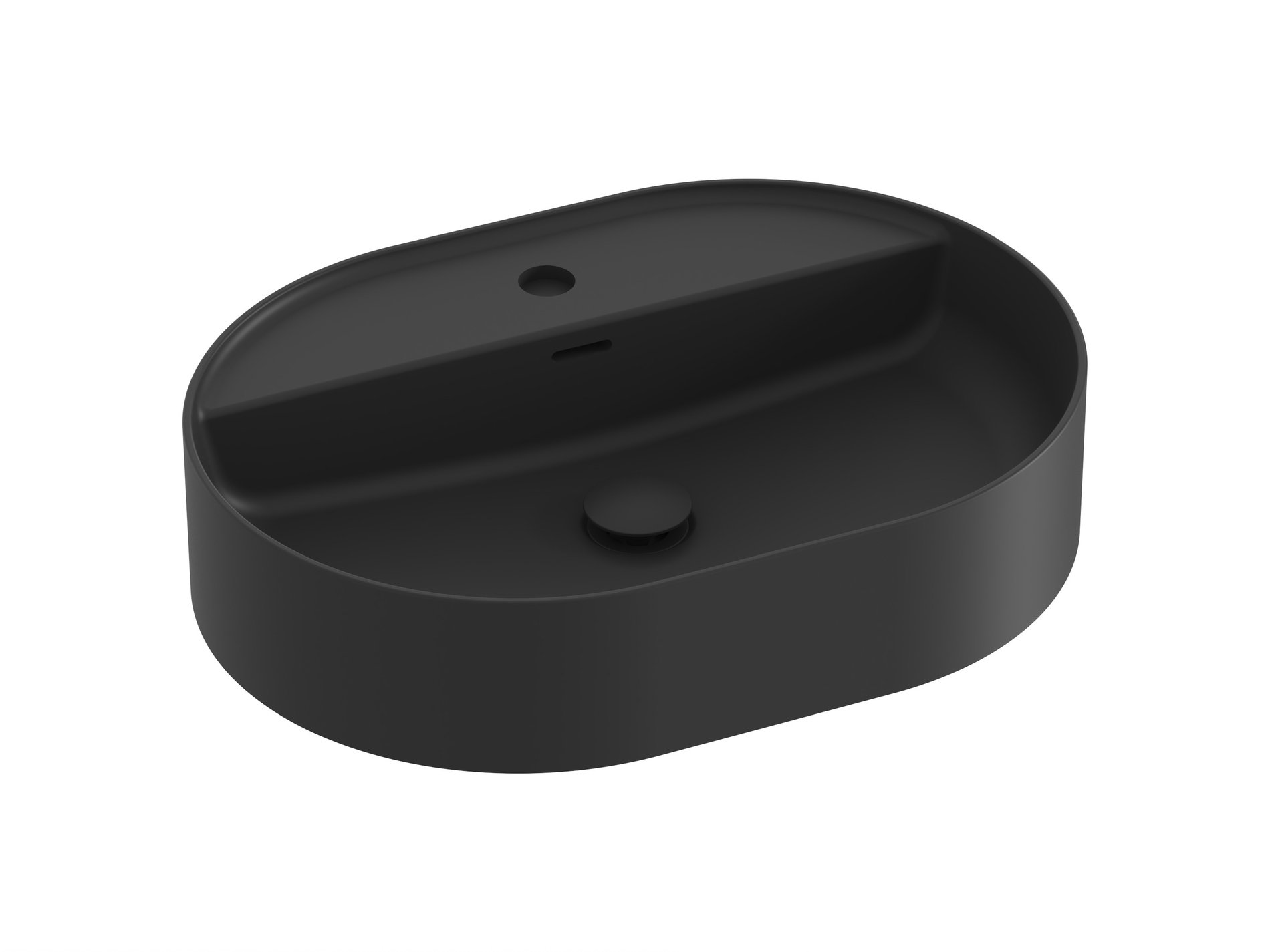 Ravak Ceramic Slim Shelf O 55 kerámiamosdó matt fekete – Pultra építhető mosdók