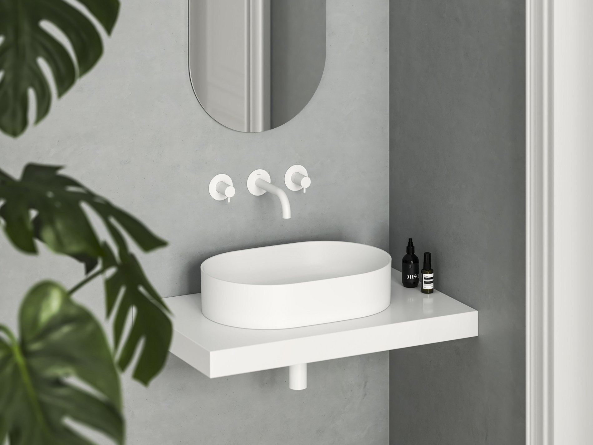 Ravak Ceramic Slim O 55 kerámiamosdó matt fehér – Pultra építhető mosdók