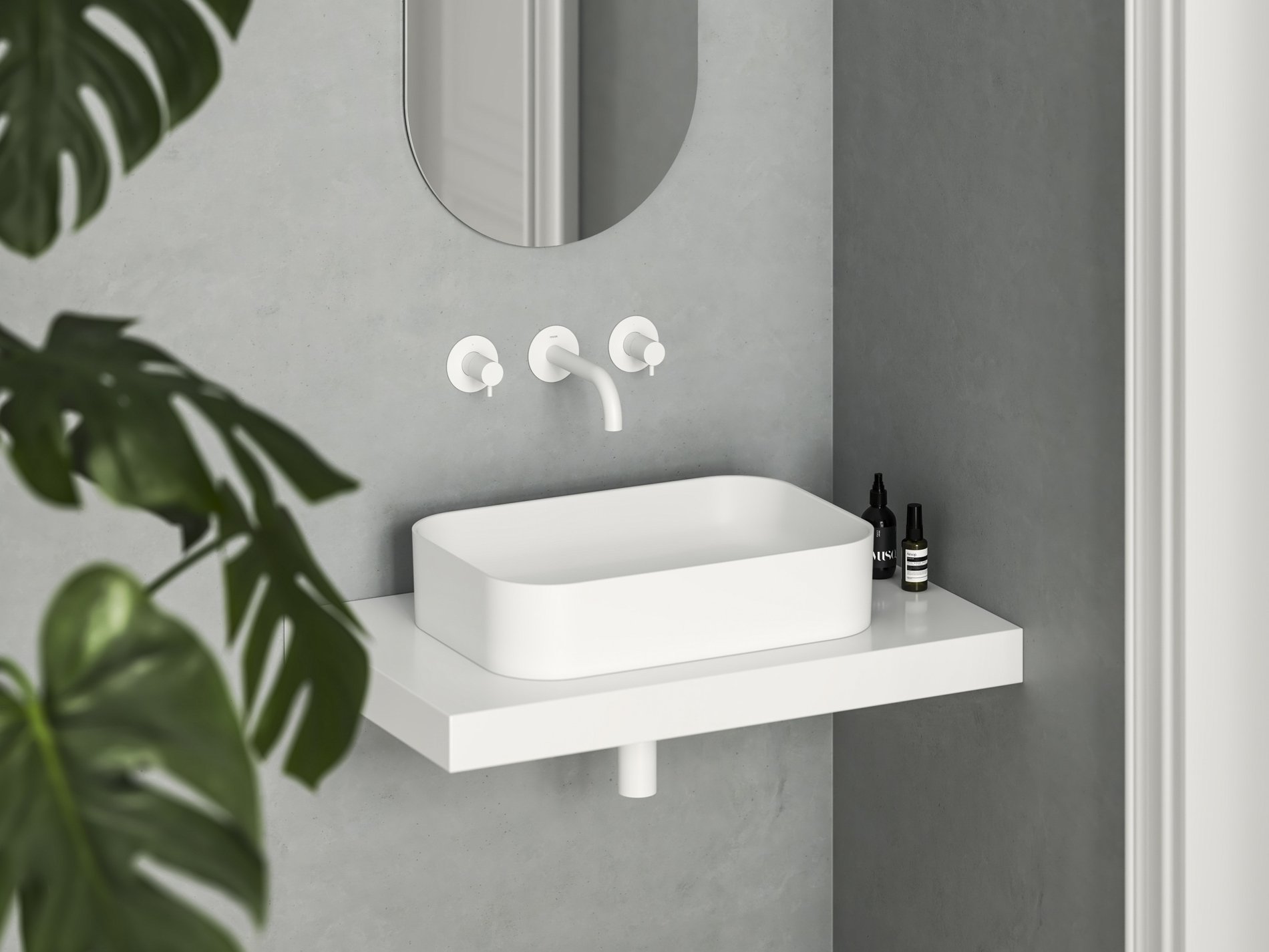 Ravak Ceramic Slim R 55 kerámiamosdó matt fehér – Pultra építhető mosdók
