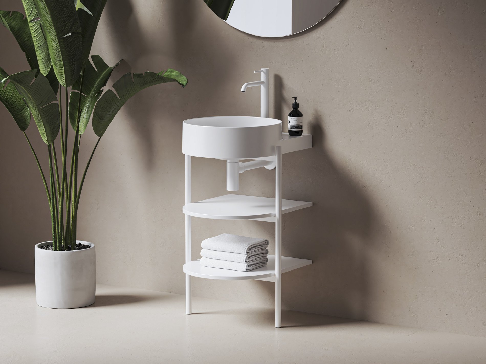 Ravak Yard 40 kerámiamosdó matt fehér – Pultra építhető mosdók