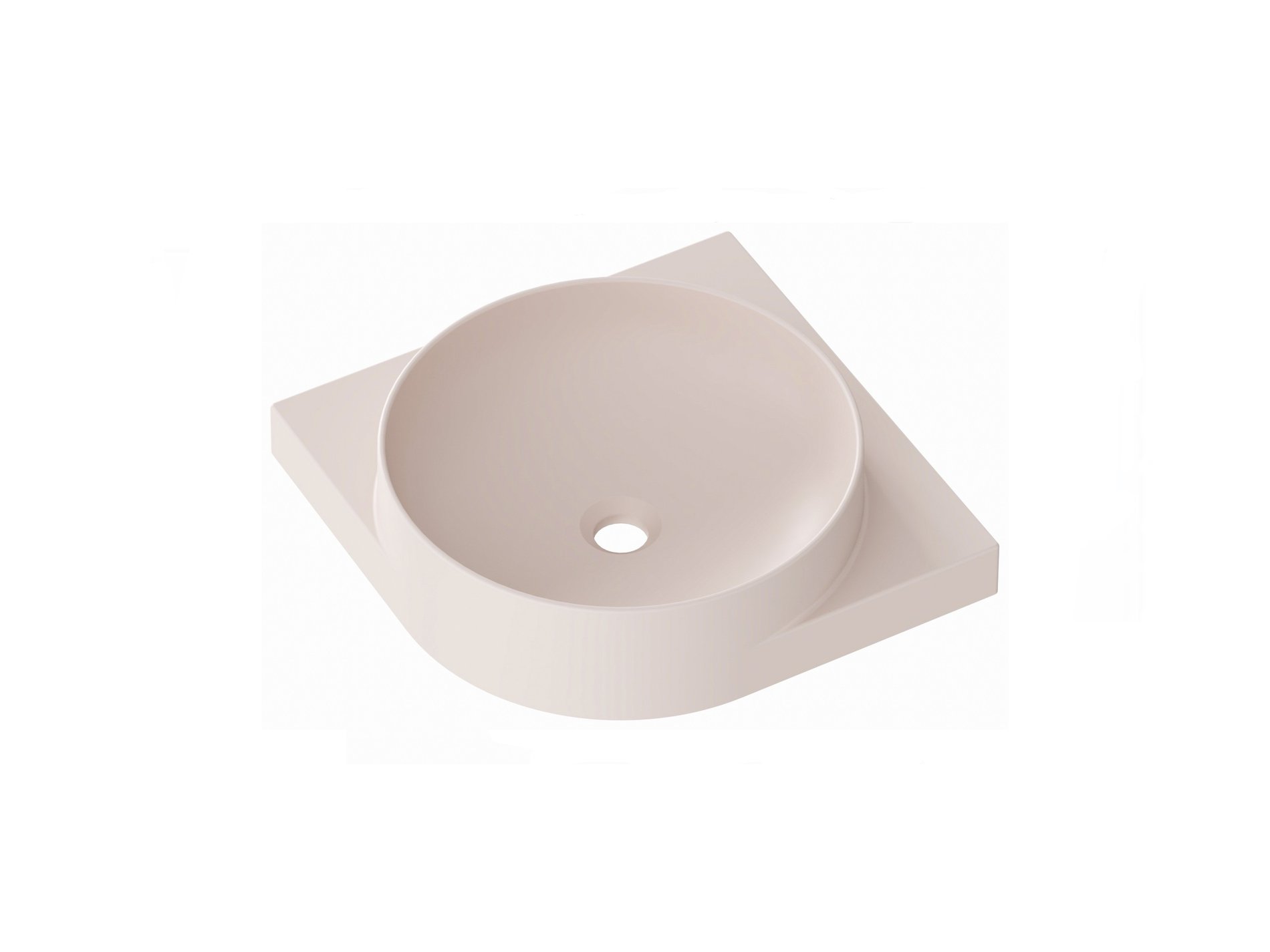 Ravak Yard 45 C kerámiamosdó Alabaster Pink, túlfolyó furat nélkül – Rózsaszín, Fali mosdók