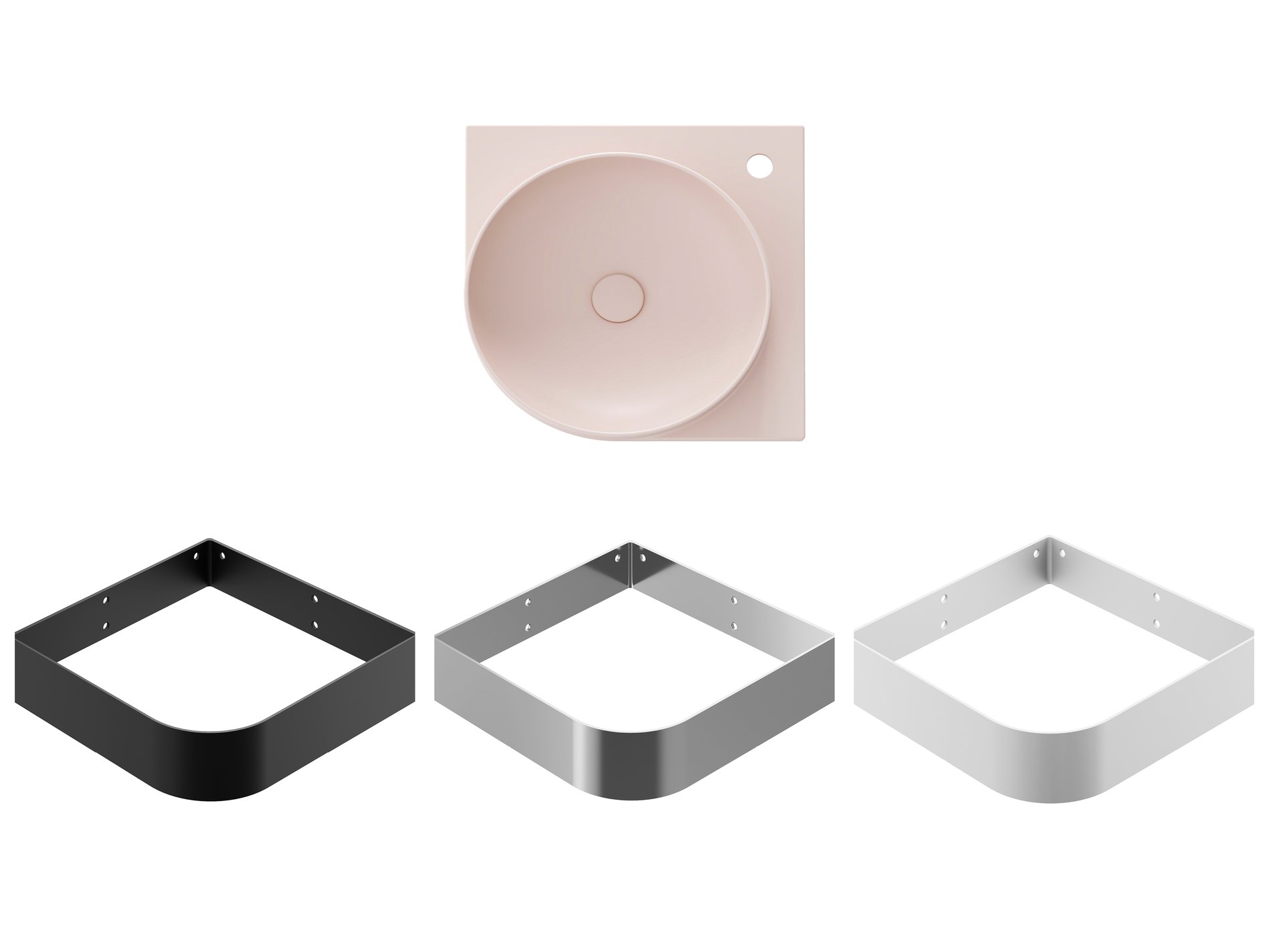 Ravak Yard 45 C kerámiamosdó Alabaster Pink – Rózsaszín, Fali mosdók