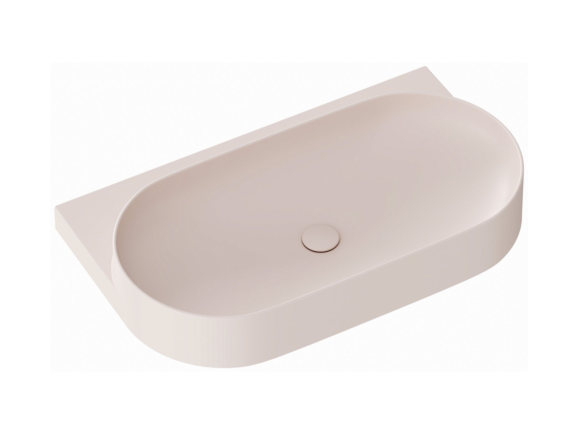 Ravak Yard 80 kerámiamosdó Alabaster Pink – Rózsaszín, Pultra építhető mosdók