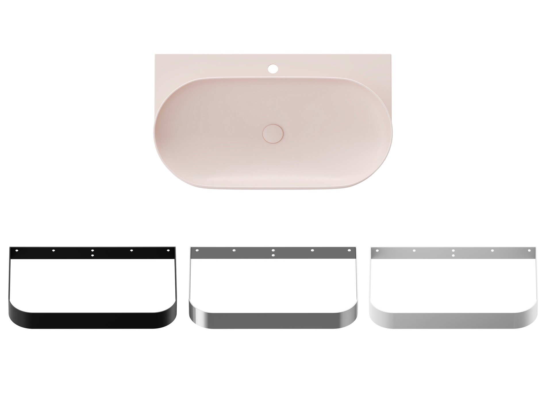 Ravak Yard 80 kerámiamosdó Alabaster Pink – Rózsaszín, Pultra építhető mosdók